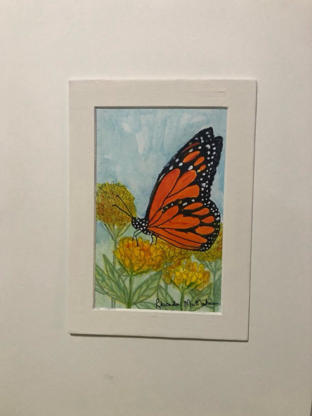 Watercolor Original Monarch Butterfly Painting